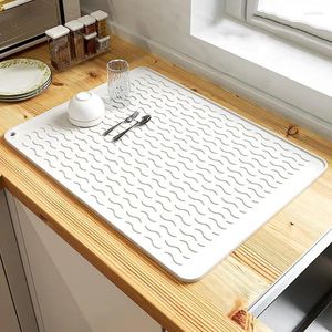 Tavolo tavolino tappetino asciugatura silicone tappetino a caldo resistente a piegabile pieghevole non svuotatore per lattina per gocciolamento della cucina cuscinetto vassoio 40 x 30 cm