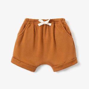 Shorts Baby solid high quality elastic waist shorts with pockets d240510