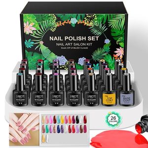 Nail Gel Polish Kit Glitter Nail Art UV Gel Manicure Set Vernis Semi UV Led Gel Varnish Soak Off Nail Lacquers Base Top Coat Kit 240510