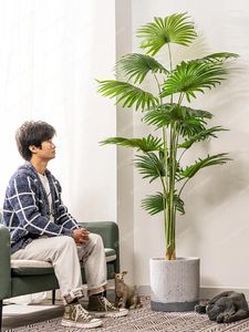 装飾的な花の模倣ツリー植物中国のファンパームヒマワリ偽木緑の屋内リビングルーム造園装飾