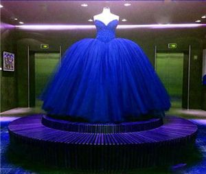 Роскошное настоящее изображение старшее платье для бала Quinceanera Royal Blue Red Dream Ball Howns Bridal Tutu Bridal Party Golds2605033