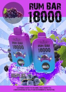 Barre rum 18000 oli per soffio grandi sigarette usa e getta 0% 2% 3% 5% 550 mAh batteria21 ml Autorizzazione del dispositivo preimpegnato 15 colori