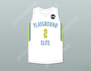 Anpassad Nay Mens Youth/Kids Tyler Herro 2 Playground Elite Aau White Basketball Jersey med Patch Top Stitched S-6XL