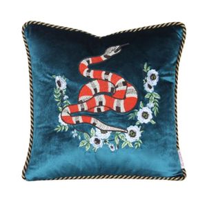 Luxurious designer animal Cushion Decorative Pillow case exquisite embroidery velvet material cover Cat head and snake pattern etc 3349