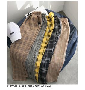 Privathinker Men Women Women Korean Black Plaid Casual Casual