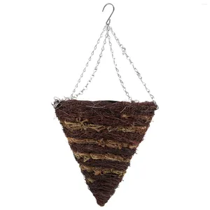 Vases Hanging Chain Square Cone Basket De Outdoor Plants Pot Flower Balcony Planter Holder Flowerpot Stand