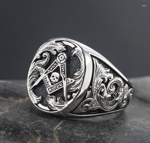 Кластерные кольца масоны череп и кости Signet Masonic Hand Sterling Silver Ring6935392