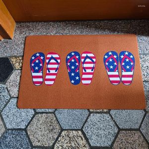 Teppiche Willkommensmatte für Haustür -Eingangspuppler mit amerikanischer Flagge Gummi Non Slip Funny Pokat im Flur Innen im Freien
