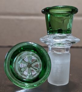 14 mm 18mm de vidro de vidro Snowflake slide Bowl masculino para tubo de água Bong Green