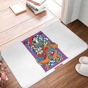 Teppiche Madhubani Malerei Hindu Indien Gott Götter Durga Mata Nicht-Schlupfteppich Teormaten Schlafzimmer Badematte Willkommen zu Hause Teppich