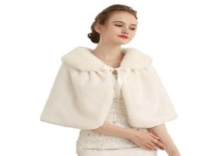 Faux Rabbit Fur Shawl Redwhite Fur de ombros de peles Capelet com tie de fita8880451