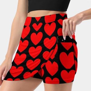 SKIRts Hearts Mulher moda 2024 Pant Salia Mini Escritório Padrão Gráfico Curto Vida Expressiva Valentina Pessoas