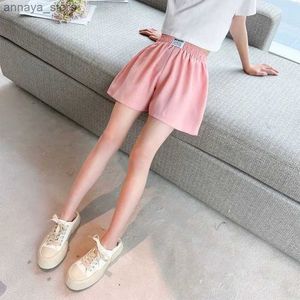 Shorts Elegant and fashionable Harajuku slim fit childrens clothing loose and casual fully matched straight leg shorts pure thin style wide leg shortsL2405L2405