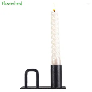 Titulares de vela 2/1pcs Candlestick titular Ornamentos de copo de metal Iron Black Romantic Wedding Dining Table Decor