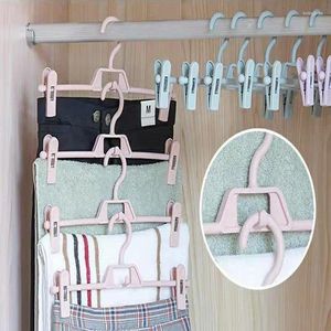 Hangers 5PCS Skirt Peg Hanger Traceless Plastic Pants Rack Multifunctional Household Adjustable Trouser Clips Save Space