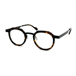 Sonnenbrillen Frames Japaner Stil handgefertigt hochwertige Acetatlegierung Rundgläser Rahmen für Männer Frauen Designer Brillen können sich anpassen