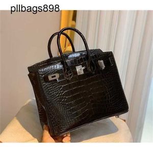 Kadınlar brkns el çantası orijinal deri 7a handswen gaoguang timsahı 25cm black luxurymelu