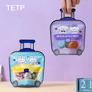 Förvaringspåsar tetp 100 st Creative Toy Snack Cookie med Clear Window Home Party Birthday Gift Decoration Favours Wholesale