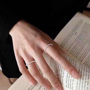 Master noggrant designade ringar för par Silver 925 MINIMAListisk stilpärla med olika kvinnor med vanligt Vanly
