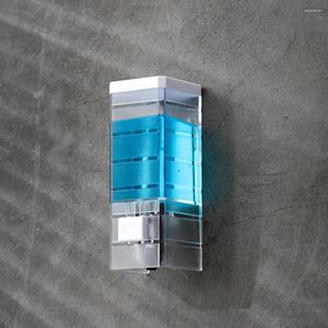 Flytande tvål dispenser klar väggmonterade tvålar manuell plast handlagring flaska badrumstillbehör
