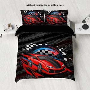 Conjuntos de cama 3pcs Cool Speed Racing Duvet Capa adequada para crianças meninos e adolescentes quarto (1 2 travesseiros sem núcleo)