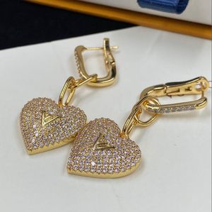 Gold Diamond Love wisiorki Kolczyki projektant biżuterii Kolczyki Lady urodzinowe prezent zaręczynowy