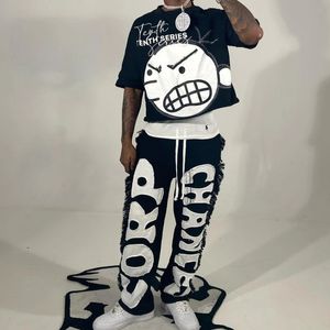 T Shirt Karikatür Çocuklar Yazdır Grafik Kısa Kollu Erkekler Kadın Harajuku Hip Hop Moda Punk Sokak Giyinti Büyük Boy Tişört Üst 240511
