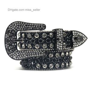 2022 BITTURA DESIGNER BB Simon Rhinestone Belt Rhinestone Silver Pin intarsia