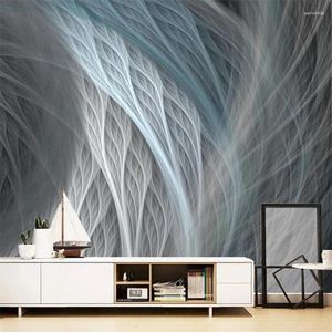 Wallpapers Nordic Ins Style Abstract Line Wallpaper Custom Feather Decoration TV Background Wall Living Room Bedroom Mural Papel De Parede