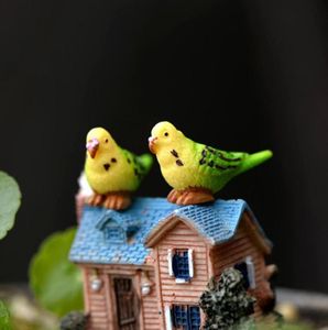 10pcs Parrot Fairy Garden Miniature Bird Mini Jardins Gnomos Acessórios para casa Terrarium Aksessoar Ornamento Resina Artesanato Decor9387213
