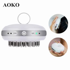 Produto de crescimento de cabelo aoko EMS Electric Head Massager Líquido Importado Regeneração Capilar Pente para Cuidados com CamboP Reduzindo a pressão do cabelo 240429