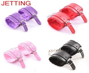 Pu Leather Handcuffs restrições Bandagem Lady Girl Bracelet 1 Par Women9224256