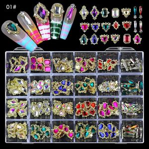 Luxury Crystal Nail Art Rhinestones Decoration Gem Stones Alloy 3D Charms Diamond Parts Accessories Diy For Nails 240426