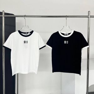 デザイナーTシャツ女性女性服TシャツレターグラフィックプリントTシャツ夏コットンラウンドネックショートスリーブシャツ刺繍Tシャツ