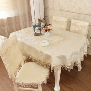 Toalha de mesa de mesa de mesa Oval 198cm Lace com capa de elipse de luxo em estilo Jacquard Europa de Jacquard Europa para refeições em casa