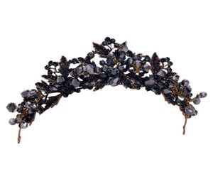Diezi barroco de contas de cristal preto Tiaras coroa shinestone diadema concurso Tiara Bandas de cabeça acessórios para cabelos de casamento y2008124733