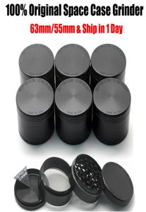 Space Case Grinder Dry Herb Grinders 55mm 63mm Black Tobacco Smoke Cigarette Sharpstone Grinder In Stock Ship by Ocean Plus Expres8564900