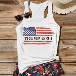 Tank da donna USA 2024 Top Flag Tank 4 luglio American Women Clothes Pink Cute Fashion Abbigliamento