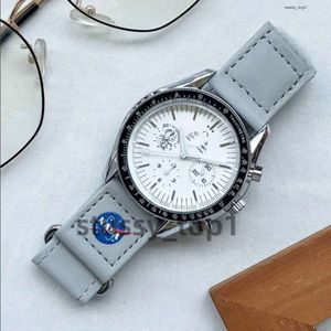 Moonwatch OMG Saat Tasarımcı Mission to Moon Watch Air King Plastics Hareketi İzle Lüks Seramik Gezegen Montre Sınırlı Edition Master White 632