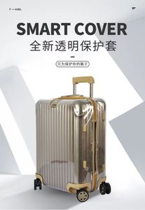 Designer Coperchio per bagagli in PVC Classic per Rimowa Zipper Clear Suitcase Transparent Bagagu Manage Case di viaggio protettivo Resistente alla polvere impermeabile.