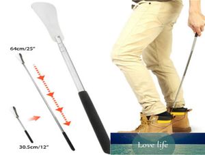 Long Handle Shoe Horn Flexible Silver Stainless Steel Shoe Horn Stick Shoe Lifter Tool Professional Spoon Tool 30564cm Factory p1455164