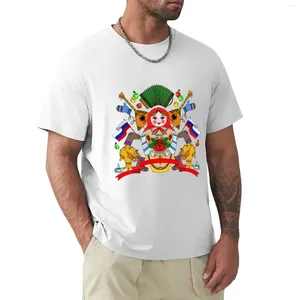 Rosyjska lalka Polos Matryoshka. T-shirt folk życia plus size topy letnie ubrania t koszule mężczyźni Szybkie suszenie męskie