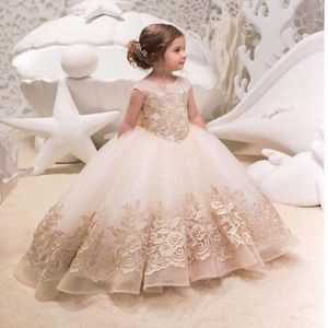 2022 Champagen Princess Glitz Ball Grow Little Girls Pageantes Fuchsia Little Baby Camo Flower Girl Dress مع خرز BC0063 B0520 292Z