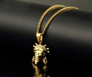 Męskie kobiety Charm Figur Wisiant Personalizowany projekt 18K Gold Splated 60cm długi łańcuch Rock Micro Hip Hop Fashion Custom Jew3465076