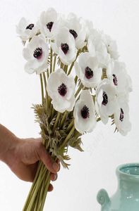 Real Touch Artificiation Anemone Silk Flores Artificiales для свадьбы, держащих поддельные цветы Домашний сад декоративный венок DAS426213877