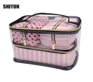 Bag PVC Transparent Organizer Cosmetic Travel Toiltiger Tasche Set Pink Beauty Case Make -up Case Kosmetikerin Eitelkeit Notwendigkeit Trip 20227568922
