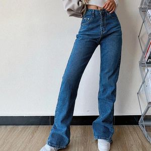 Jeans da donna ad alta vita mamma casual mamma per donne alla moda gamba dritta pantaloni retrò lavato fidanzato 2024