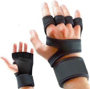 1 paio di guanti da allenamento per sollevamento pesi Donne uomini Fitness Sports Body Building Ginnastics Grips Gym Hand Palm Protector guanti7114993