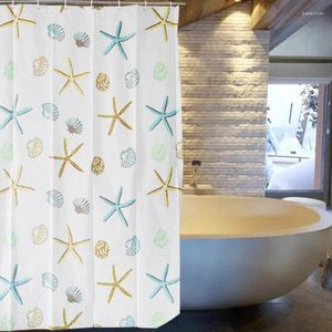 Shower Curtains Fashion PEVA Waterproof Curtain Bath Starfish Pattern Bathroom Product With Copper Hooks Home Textile