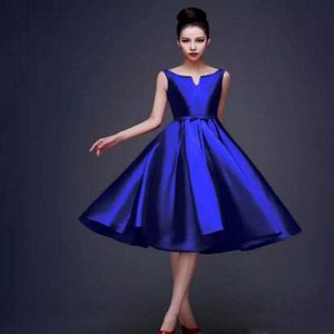 고품질 단순한 로얄 블루 블랙 레드 칵테일 드레스 레이스 위로 차 길이 형식 파티 드레스 플러스 크기 맞춤형 저렴한 M74 305L